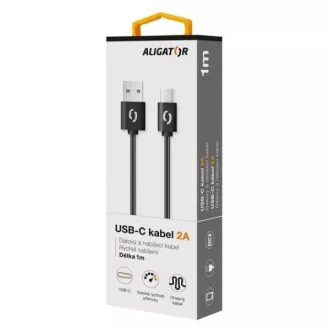 ALIGATOR Dátový kábel 2A, USB-C čierny ALIGATOR Dátový kábel 2A, USB-C čierny