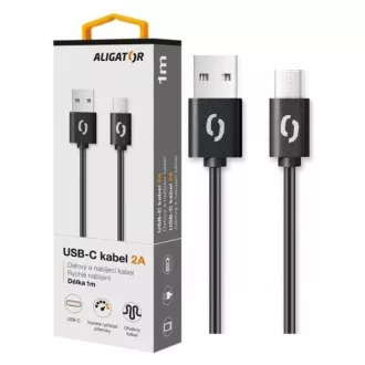 ALIGATOR Dátový kábel 2A, USB-C čierny ALIGATOR Dátový kábel 2A, USB-C čierny