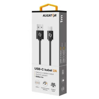 ALIGATOR Dátový kábel 2A, USB-C čierny ALIGATOR Dátový kábel 2A, USB-C čierny