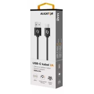 ALIGATOR Dátový kábel 2A USB-C 2 m čierny ALIGATOR Dátový kábel 2A USB-C 2 m čierny