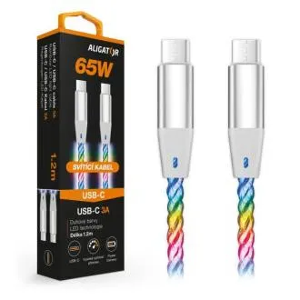 ALIGATOR Dátový kábel LIGHT 3A, 65W USB-C/USB-C 1,2m ALIGATOR Dátový kábel LIGHT 3A, 65W USB-C/USB-C 1,2m