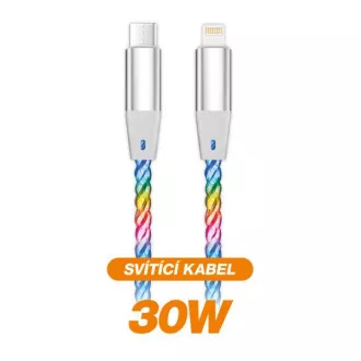 ALIGATOR Dátový kábel LIGHT 3A, 30W USB-C/Lightning 1,2m