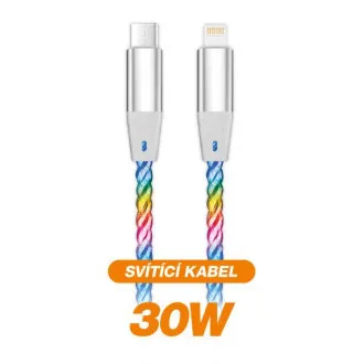 ALIGATOR Dátový kábel LIGHT 3A, 30W USB-C/Lightning 1,2m
