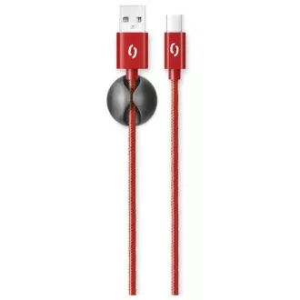 ALIGATOR PREMIUM Dátový kábel 2A, USB-C červená