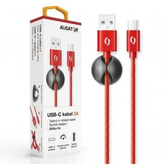 ALIGATOR PREMIUM Dátový kábel 2A, USB-C červená ALIGATOR PREMIUM Dátový kábel 2A, USB-C červená