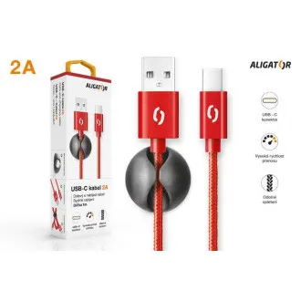 ALIGATOR PREMIUM Dátový kábel 2A, USB-C červená ALIGATOR PREMIUM Dátový kábel 2A, USB-C červená
