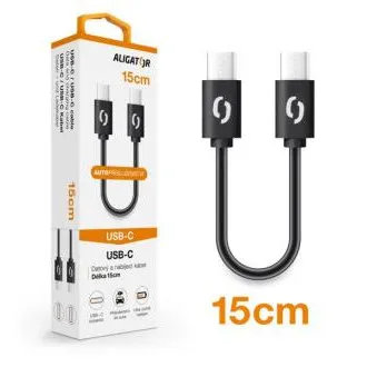 ALIGATOR Dátový kábel POWER USB-C/USB-C 15cm, čierny ALIGATOR Dátový kábel POWER USB-C/USB-C 15cm, čierny
