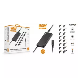 Univerzálny adaptér pre notebooky so 16 výmennými konektormi a USB, 90W