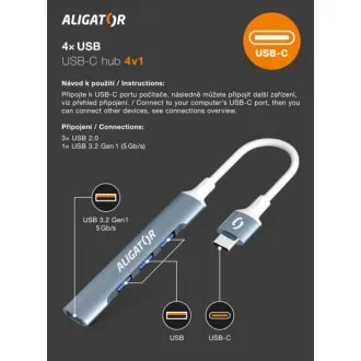 Aligator Hub USB-C / 4x USB Aligator Hub USB-C / 4x USB