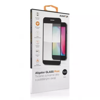 Aligator Ochranné tvrdené sklo GLASS PRINT, iPhone 14 Pro, čierna, celoplošné lepenie