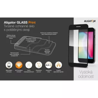 Aligator Ochranné tvrdené sklo GLASS PRINT, iPhone 14 Pro, čierna, celoplošné lepenie
