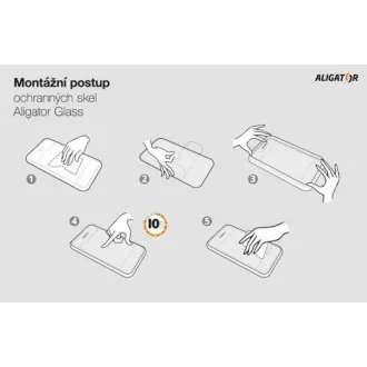 Aligator Ochranné tvrdené sklo GLASS PRINT, iPhone 14 Pro, čierna, celoplošné lepenie