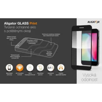 Aligator Ochranné tvrdené sklo GLASS PRINT, iPhone14 Pro Max, čierna, celoplošné lepenie Aligator Ochranné tvrdené sklo GLASS PRINT, iPhone14 Pro Max, čierna, celoplošné lepenie