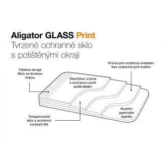 Aligator ochranné tvrdené sklo GLASS PRINT, Samsung Galaxy A54 (5G), čierna, celoplošné lepenie