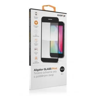 Aligator ochranné tvrdené sklo GLASS PRINT, Xiaomi Redmi Note 12 4G/5G, čierna, celoplošné lepenie