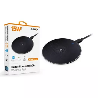 ALIGATOR bezdrôtová nabíjačka Aligator Pad 15W čierna ALIGATOR bezdrôtová nabíjačka Aligator Pad 15W čierna