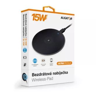 ALIGATOR bezdrôtová nabíjačka Aligator Pad 15W čierna ALIGATOR bezdrôtová nabíjačka Aligator Pad 15W čierna