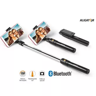 Bluetooth selfie tyč ALIGATOR HA12, čierna Bluetooth selfie tyč ALIGATOR HA12, čierna