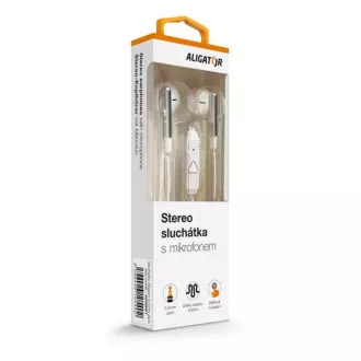 ALIGATOR AE008/Stereo/Jack/Drôt/Biela ALIGATOR AE008/Stereo/Jack/Drôt/Biela