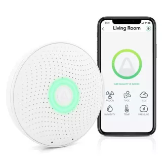 AirThings Wave plus - senzor kvality ovzdušia, radónu, vlhkosti, teploty, VOC, CO2 a tlaku