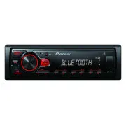 Pioneer MVH-230 autorádio s USB a Bluetooth s integrovaným mikrofónom červené