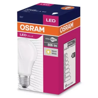 Osram LED žiarovka E27 9,5 W 2700K 806lm VALUE A60-klasik matná