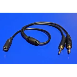 Redukcia audio 4 pólový jack3,5F - 2x jack3,5M Redukcia audio 4 pólový jack3,5F - 2x jack3,5M