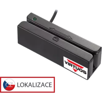 Trojstopová čítačka magnetických kariet MSR-100A, USB-COM, čierna