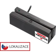 Trojstopová čítačka magnetických kariet MSR-100A, USB-COM, čierna