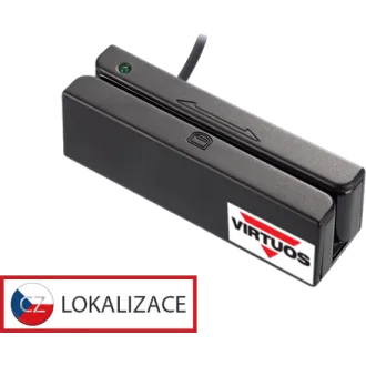 Trojstopová čítačka magnetických kariet MSR-100A, USB-COM, čierna