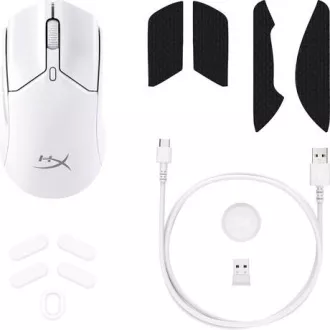 HP HyperX Pulsefire Haste 2 Mini/Herná/Optická/Pre pravákov/26 000 DPI/Drôtová+bezdrôtová/Biela