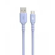 TB kábel USB-A - USB-C fialový 1m