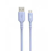 TB kábel USB-A - USB-C fialový 1m