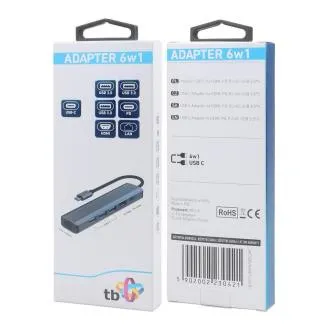 TB Touch USB C 6v1 - HDMI, USBx3, PD, RJ-45 TB Touch USB C 6v1 - HDMI, USBx3, PD, RJ-45