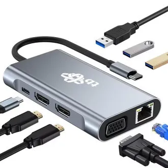 TB Touch USB C 8v1 - 2x HDMI, USB, VGA, RJ45, PD TB Touch USB C 8v1 - 2x HDMI, USB, VGA, RJ45, PD