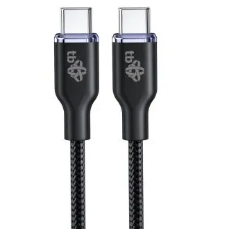 TB USB C - USB C 60W Glamour kábel 1,5m čierny TB USB C - USB C 60W Glamour kábel 1,5m čierny