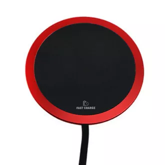 All New, Bezdrôtová nabíjačka, ultra tenká, pre telefón, červená, 5/9V, 10W, ochrana proti prehriatiu, Qi