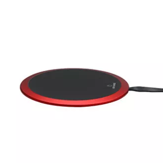 All New, Bezdrôtová nabíjačka, ultra tenká, pre telefón, červená, 5/9V, 10W, ochrana proti prehriatiu, Qi