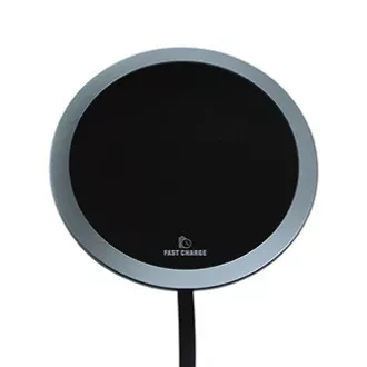 All New, Bezdrôtová nabíjačka, ultra tenká, pre telefón, strieborná, 5/9V, 10W, ochrana proti prehriatiu, Qi