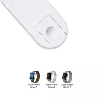 2v1 bezdrôtová nabíjačka, pre telefón a Apple Watch, biela, 5V, 10W, Qi