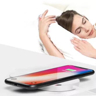 2v1 bezdrôtová nabíjačka, pre telefón a Apple Watch, biela, 5V, 10W, Qi