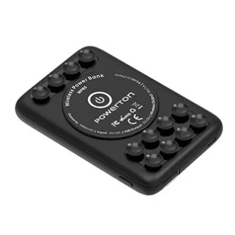 Powerton, power banka s bezdrôtovým nabíjaním, Li-Pol, 5V, nabíjanie telefónov/tabletov, WBP5, 5000mAh, prísavky pre priľnutie kt Powerton, power banka s bezdrôtovým nabíjaním, Li-Pol, 5V, nabíjanie telefónov/tabletov, WBP5, 5000mAh, prísavky pre priľnutie kt