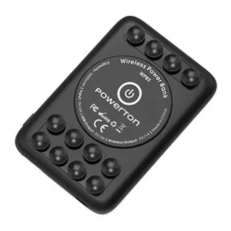 Powerton, power banka s bezdrôtovým nabíjaním, Li-Pol, 5V, nabíjanie telefónov/tabletov, WBP5, 5000mAh, prísavky pre priľnutie kt Powerton, power banka s bezdrôtovým nabíjaním, Li-Pol, 5V, nabíjanie telefónov/tabletov, WBP5, 5000mAh, prísavky pre priľnutie kt