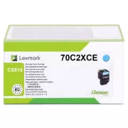 Toner Lexmark 70C2XCE, cyan (azúrový)