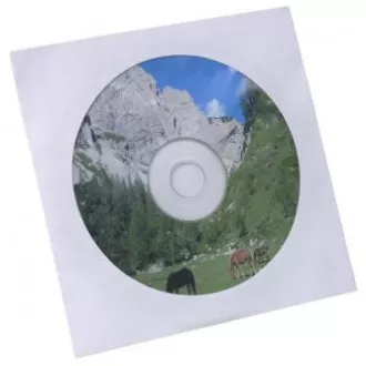 Obálka na 1 ks CD, papier, biela, s okienkom, Logo, 100-pack Obálka na 1 ks CD, papier, biela, s okienkom, Logo, 100-pack