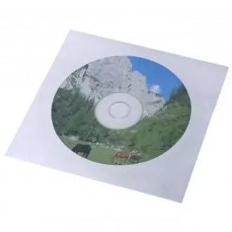 Obálka na 1 ks CD, papier, biela, s okienkom, Logo, 100-pack Obálka na 1 ks CD, papier, biela, s okienkom, Logo, 100-pack