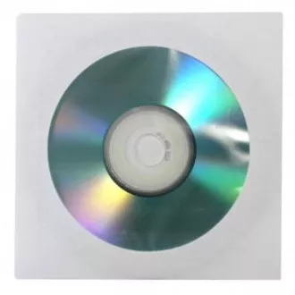Obálka na 1 ks CD, papier, biela, s okienkom, Logo, 100-pack Obálka na 1 ks CD, papier, biela, s okienkom, Logo, 100-pack