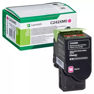 Toner Lexmark C242XM0, magenta (purpurový)