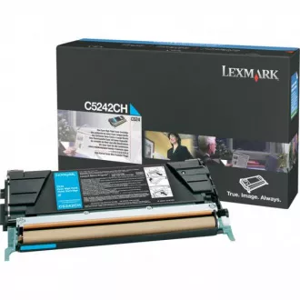 Toner Lexmark C5242CH, cyan (azúrový)