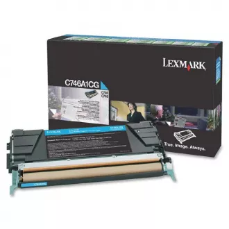 Toner Lexmark C746 (C746A1CG), cyan (azúrový)